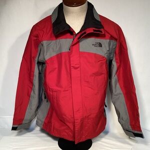 Men’s The North Face HyVent Jacket Mens size medium Red & Gray